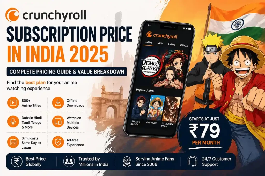 Crunchyroll Subscription Price India: Complete Pricing Guide and Value Breakdown for 2025 4 Crunchyroll subscription price in India 2025, showing anime streaming app, Hindi dubbed content and affordable plans