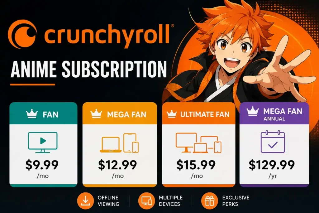 Crunchyroll Anime Subscription: Full 2026 Pricing, Tiers, and Value Breakdown 2 crunchyroll anime subscription 2026 pricing tiers value breakdown.webp